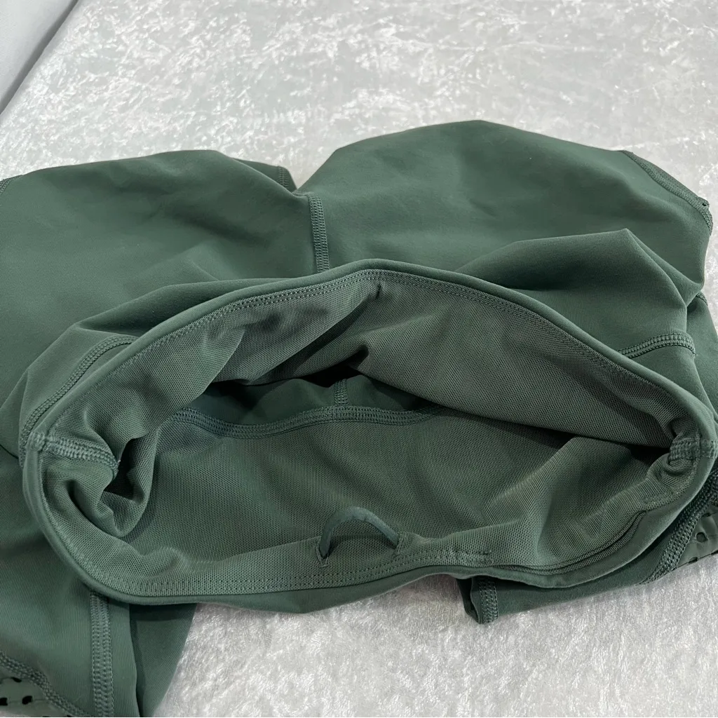 Lorna Jane Lacer Cut Mesh Detail Dark Green Leggings - Image 8