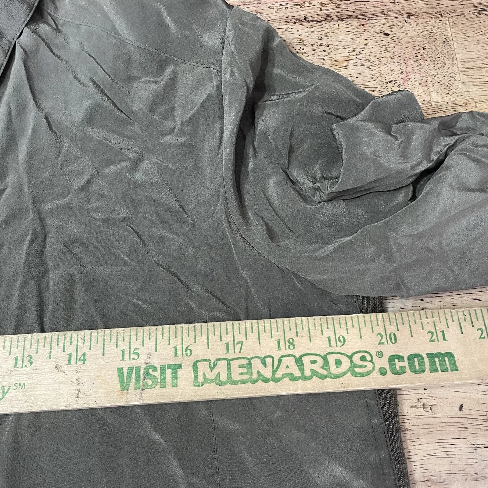 Vince Womens Silk Rayon Collared Long Sleeve Button-Down Shirt Green S - Image 4