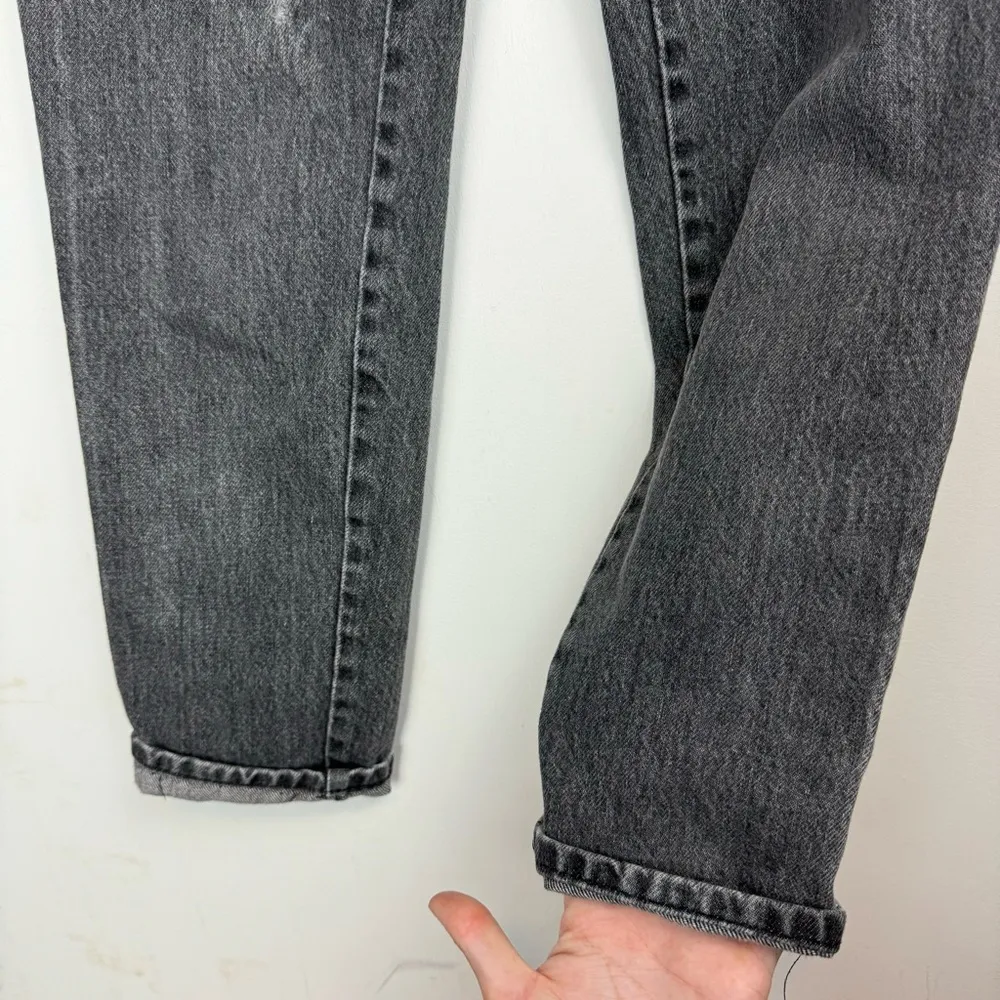Vtg Paris Blues Black Wash Denim Jeans Sz 2 High Rise Tapered Straight Leg - Image 8