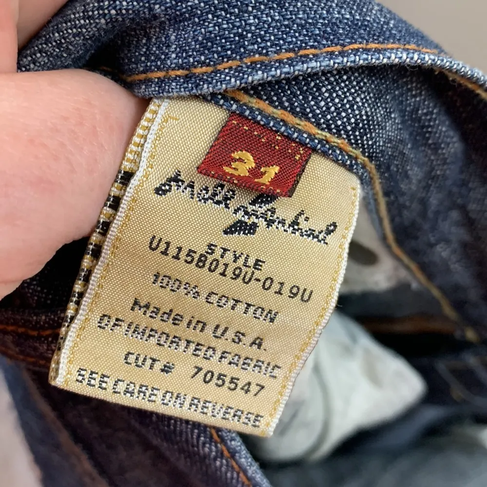 7 For All Mankind Dojo Dark Wash With Fade Wide Leg Jeans - Image 4