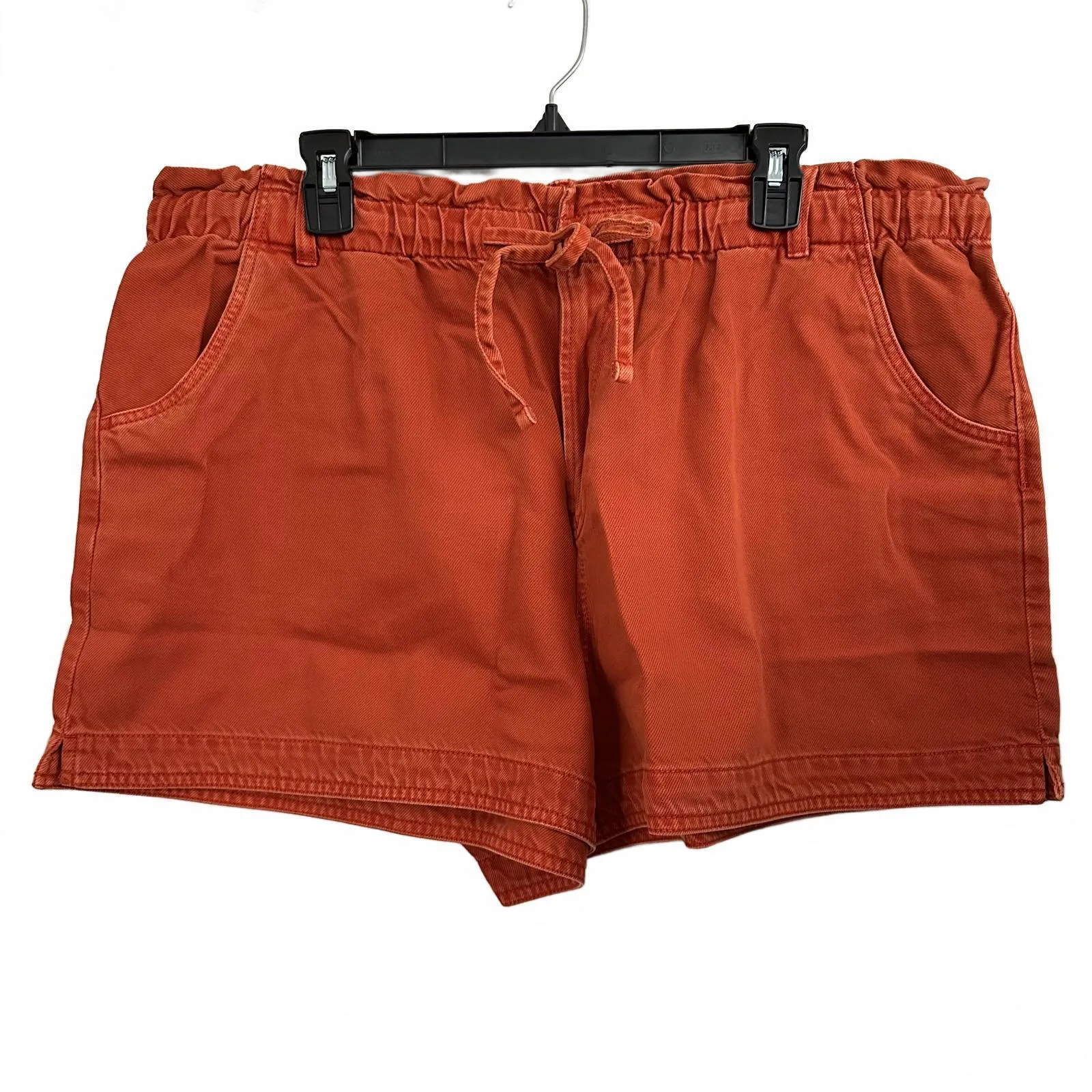 Madewell Tie-Waist Shorts Garment Dye: Airy Denim Edition Rustic Flame NWT XXL - Image 3