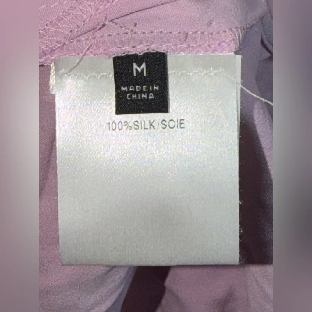 Lafayette 148 100% Silk Midi Shirt Dress Pink Size M - Image 4