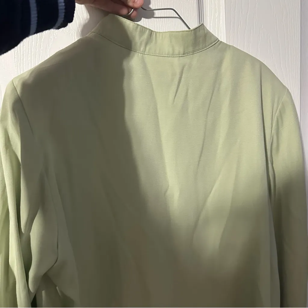 Elegant Sage Green Women's Top Jaclyn Smith VTG Church Blouse & Pant Set Grandma - Image 7