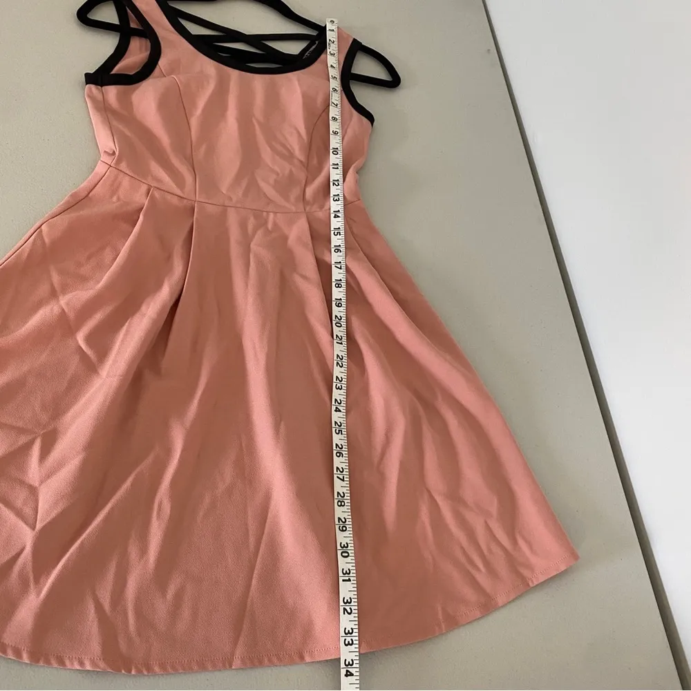 Peach Black Corset Lace-up Balletcore Coquette Fit & Flare Skater Dress Small - Image 7