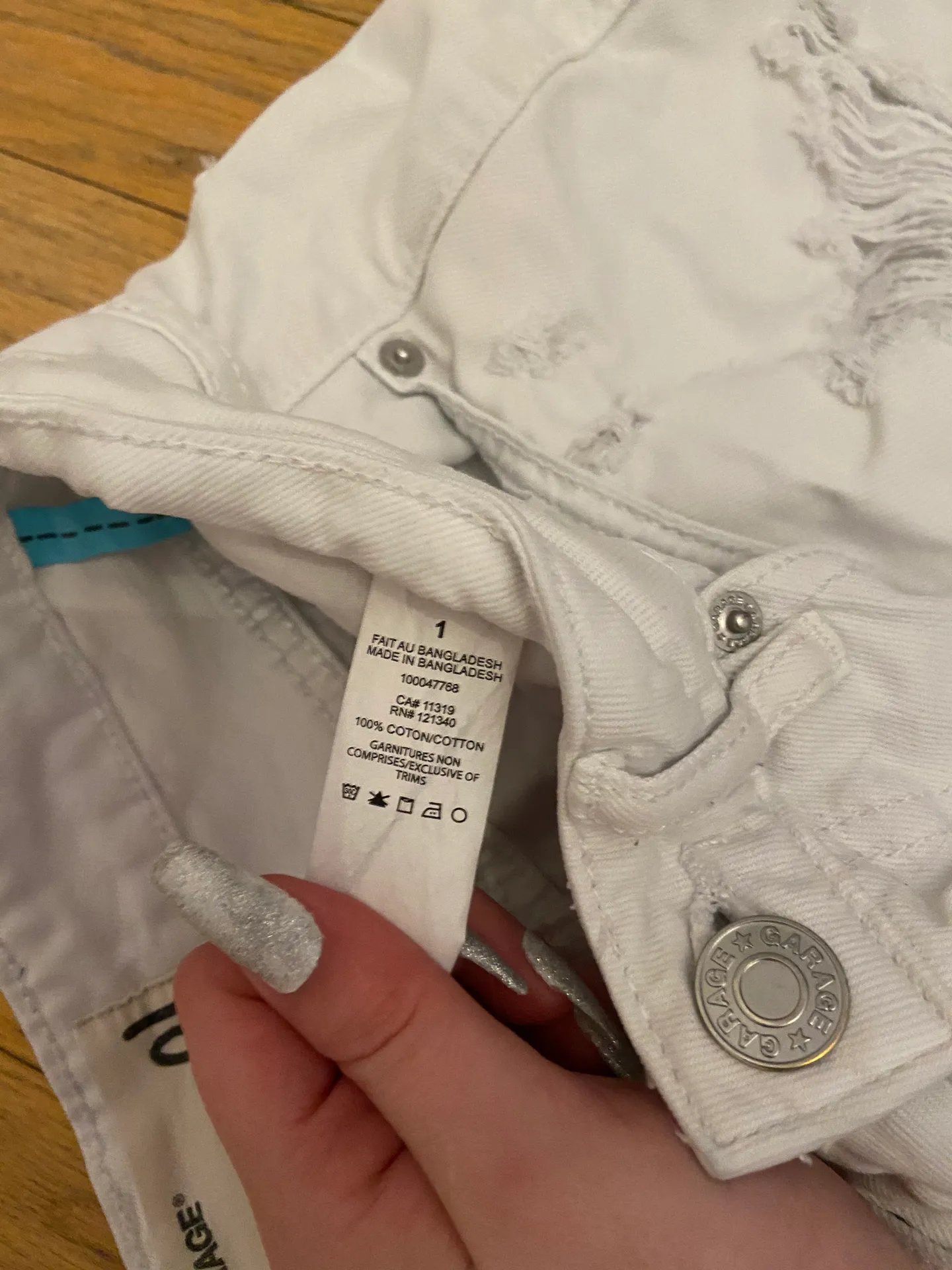 Garage White Denim Shorts - Image 6