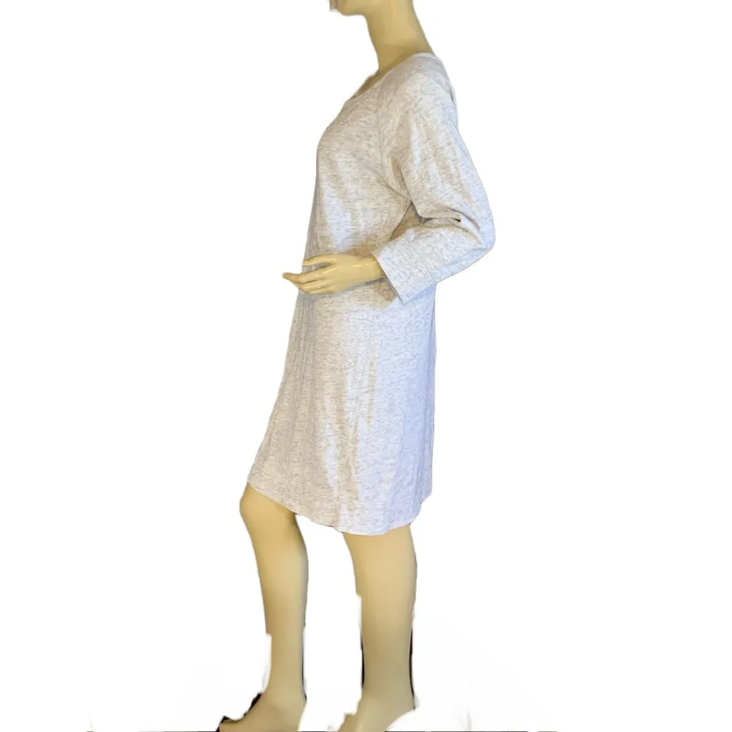 J. CREW GRAY COTTON KNIT SWEATSHIRT STYLE SHIFT DRESS (L) - Image 5
