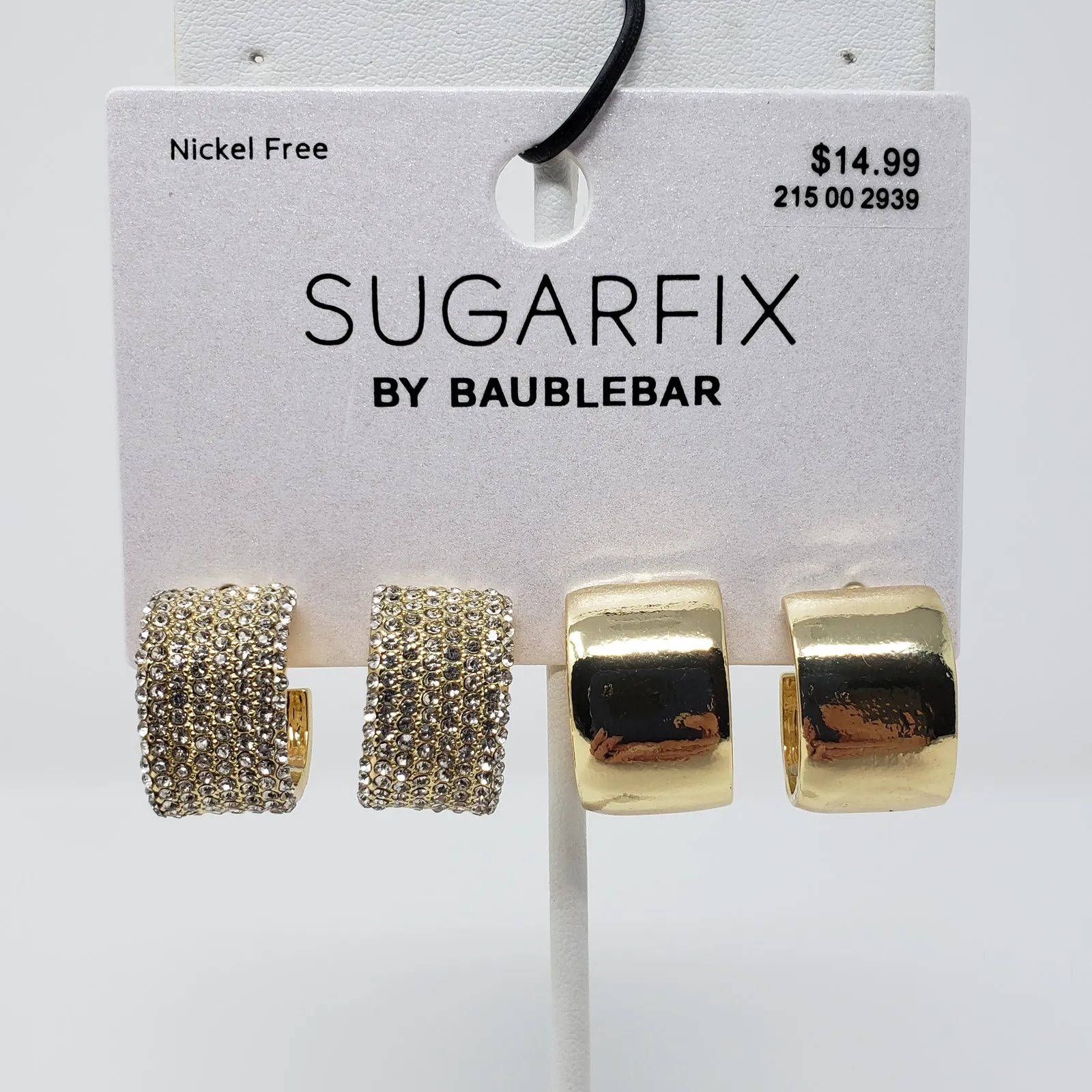 NWT Sugarfix by Baublebar Lot of 6 Gold-Tone Earrings Women's Hoop Cuff - Image 4