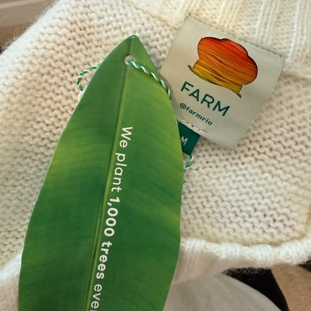 NWT Farm Rio Ribbed Goldtone-Buttoned Cardigan - Image 5