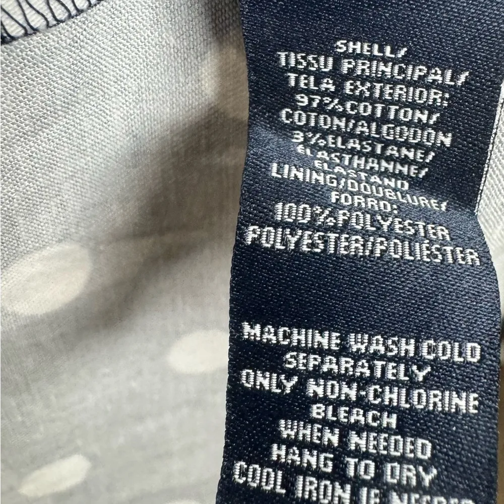 navy blue and white polka dot cotton dress size 2 - Image 5