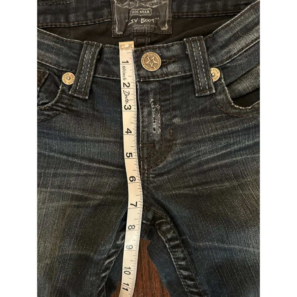 Boho Western Big Star "Liv Boot" Boot Cut Jeans Size 26L - Image 9