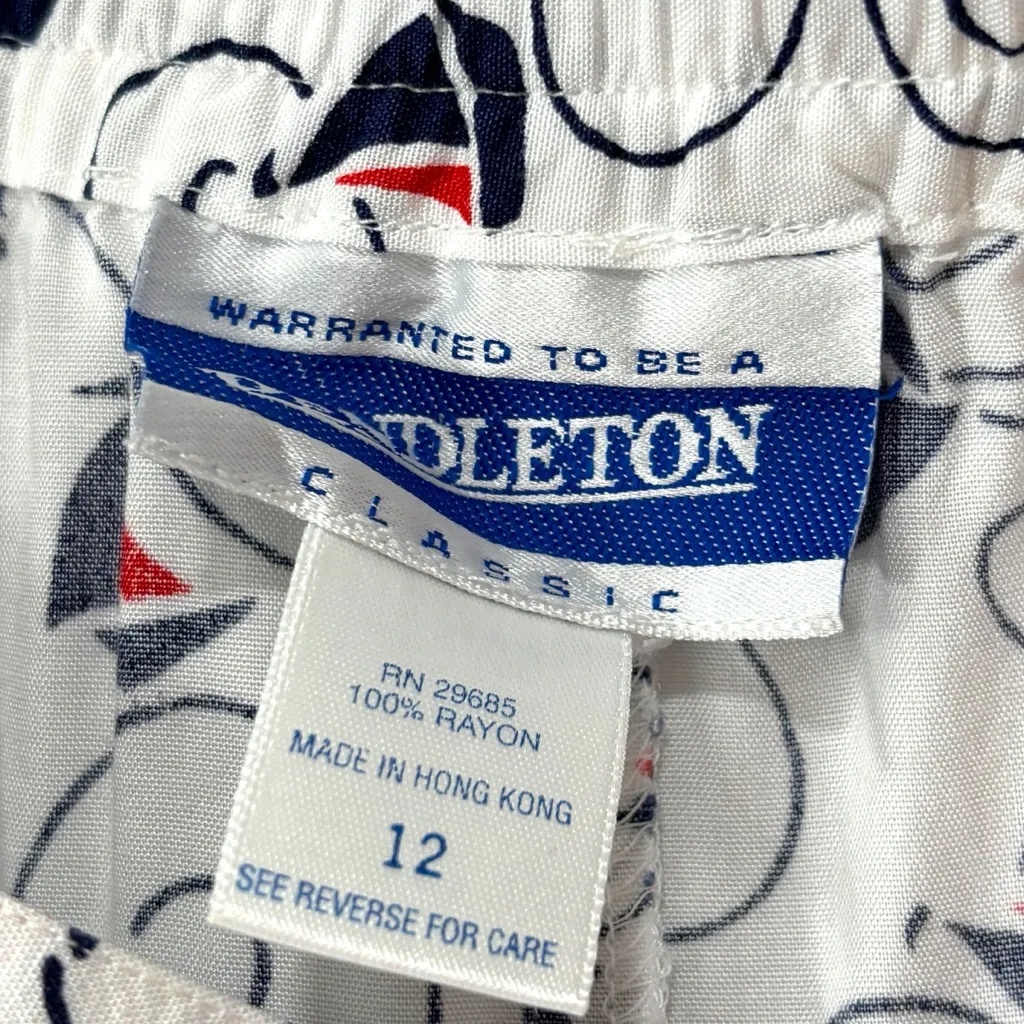 Pendleton White Sailboat Button Down Skirt and Blouse SET Women’s Size Large VTG - Image 12