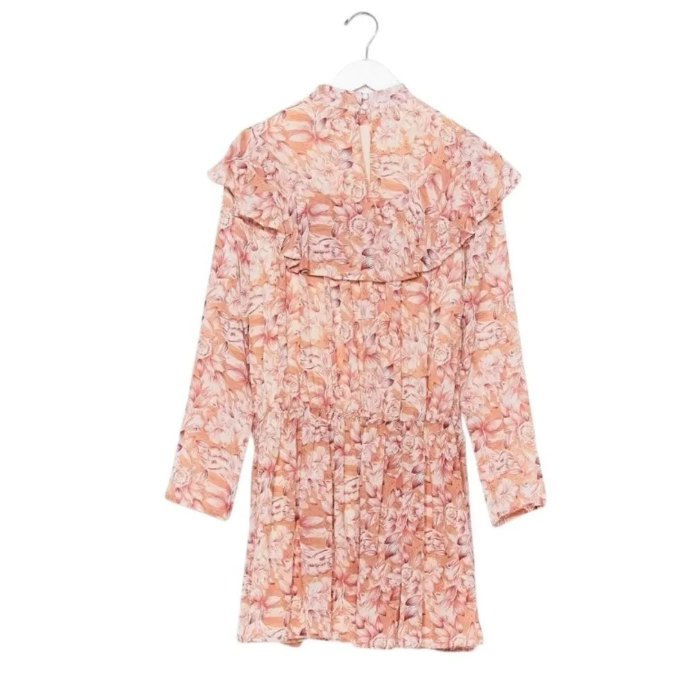 Nasty Gal Floral Ruffle Chiffon Mini Dress Cottagecore High Neck Size 4 - Image 4