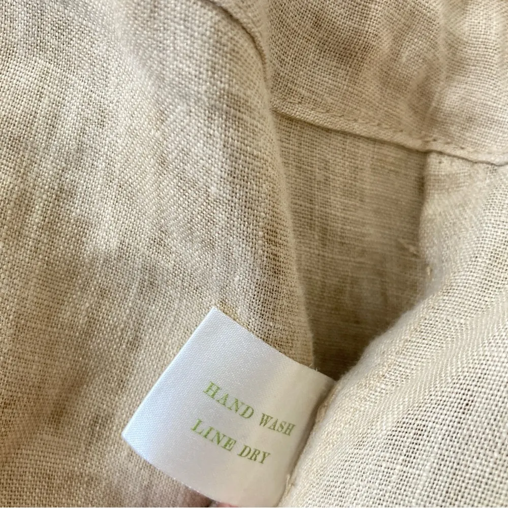 KOCH 100% Linen‎ Vest Safari Utility Coastal Old Money Tie Front Pockets XS - Image 12