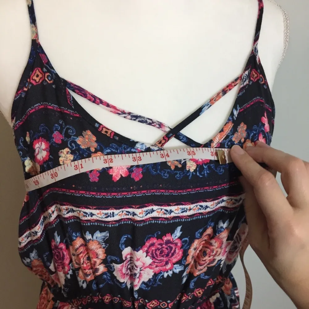 NWOT Black Floral Print Strappy Dress - Image 6