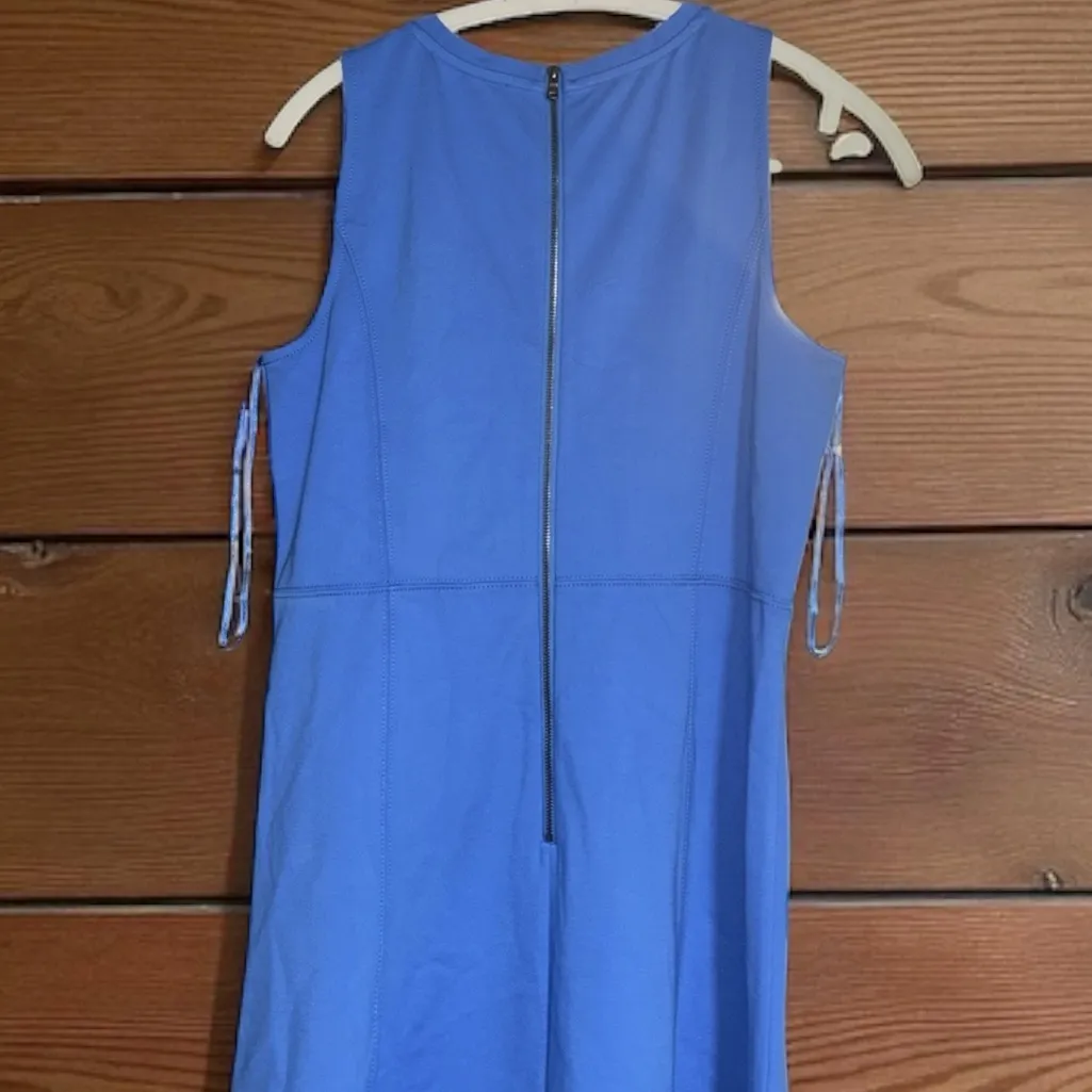 NWT 10 Loft Royal Blue maxi dress sleeveless stretch high neck fit and flare - Image 7