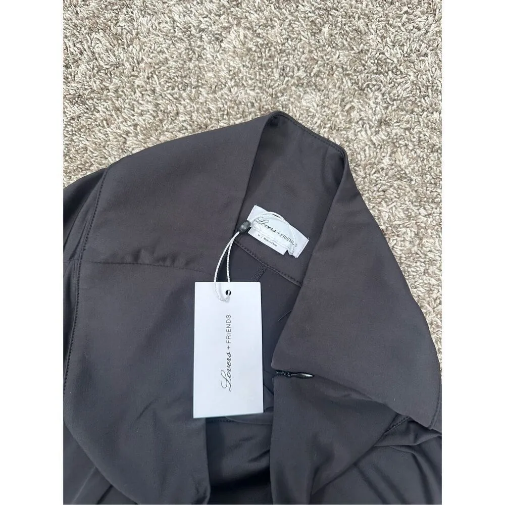 NWT Lovers + Friends Black Wide Leg Flowy Palazzo Pants High Rise Soft Silky M - Image 4