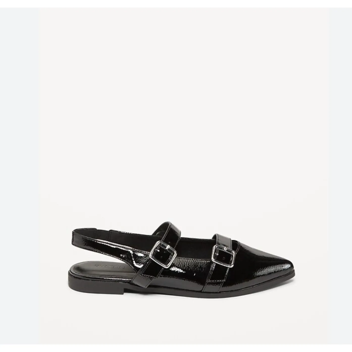 Patent Double Buckle Slingback Flats – Black | Size 7.5 | NWT Old Navy - Image 2