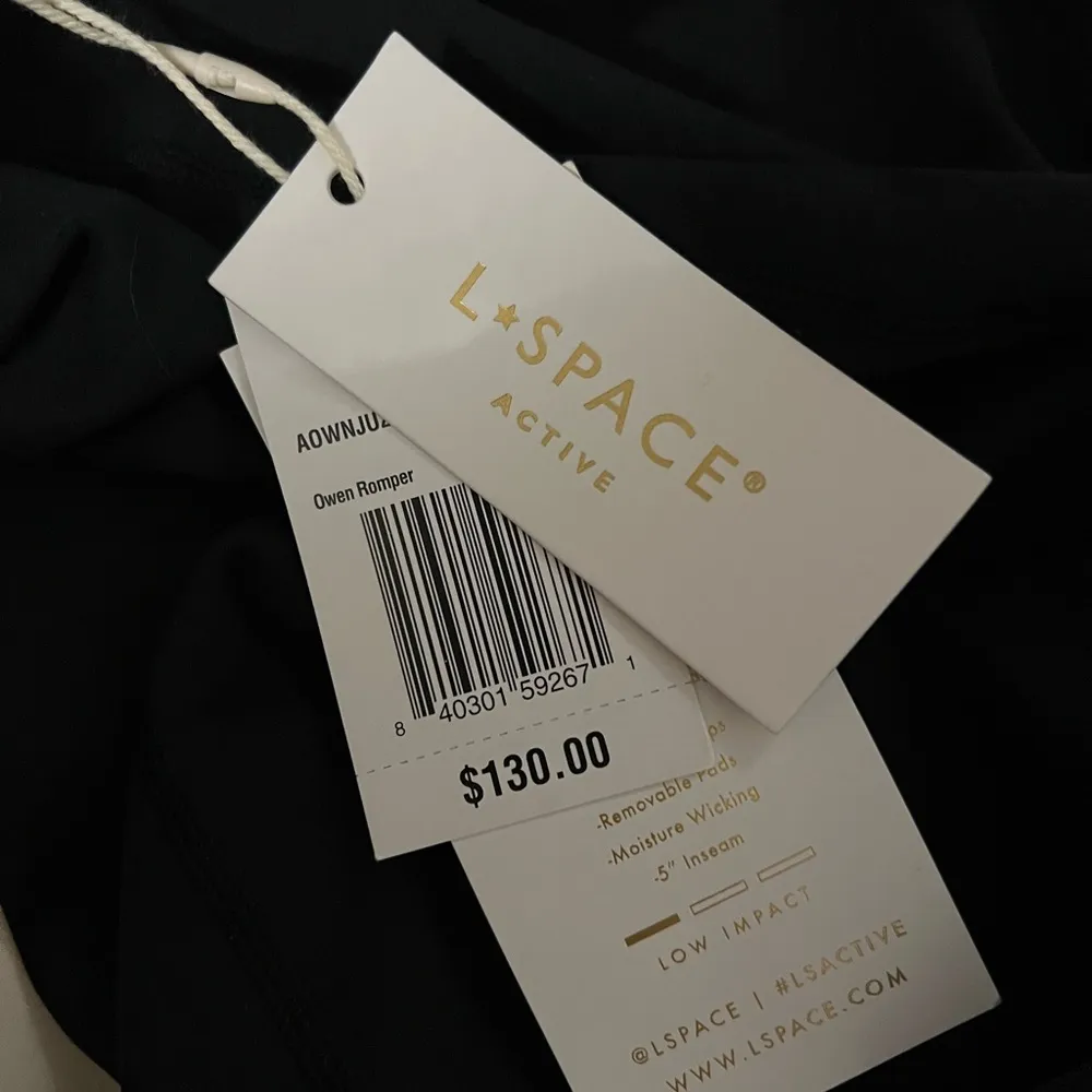 NWT L’SPACE Owen Active Short Romper Black Sz L - Image 8