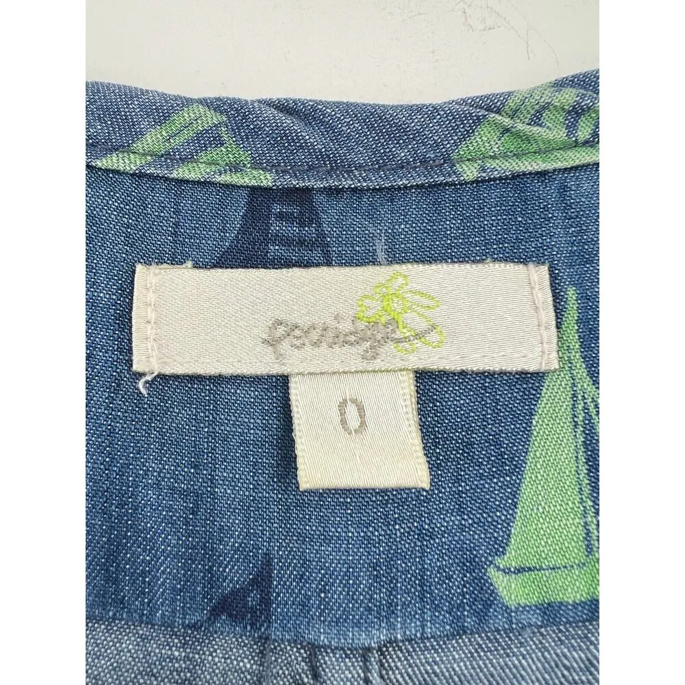 Anthropologie Porridge Topsail Chambray Nautical Sailboats Dress 0 - Image 7