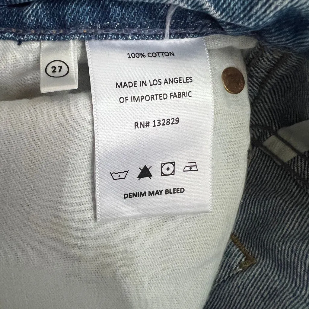 GRLFRND Sarah High Rise Straight Leg Jeans Rambla Distressed 100% Cotton 27 - Image 9