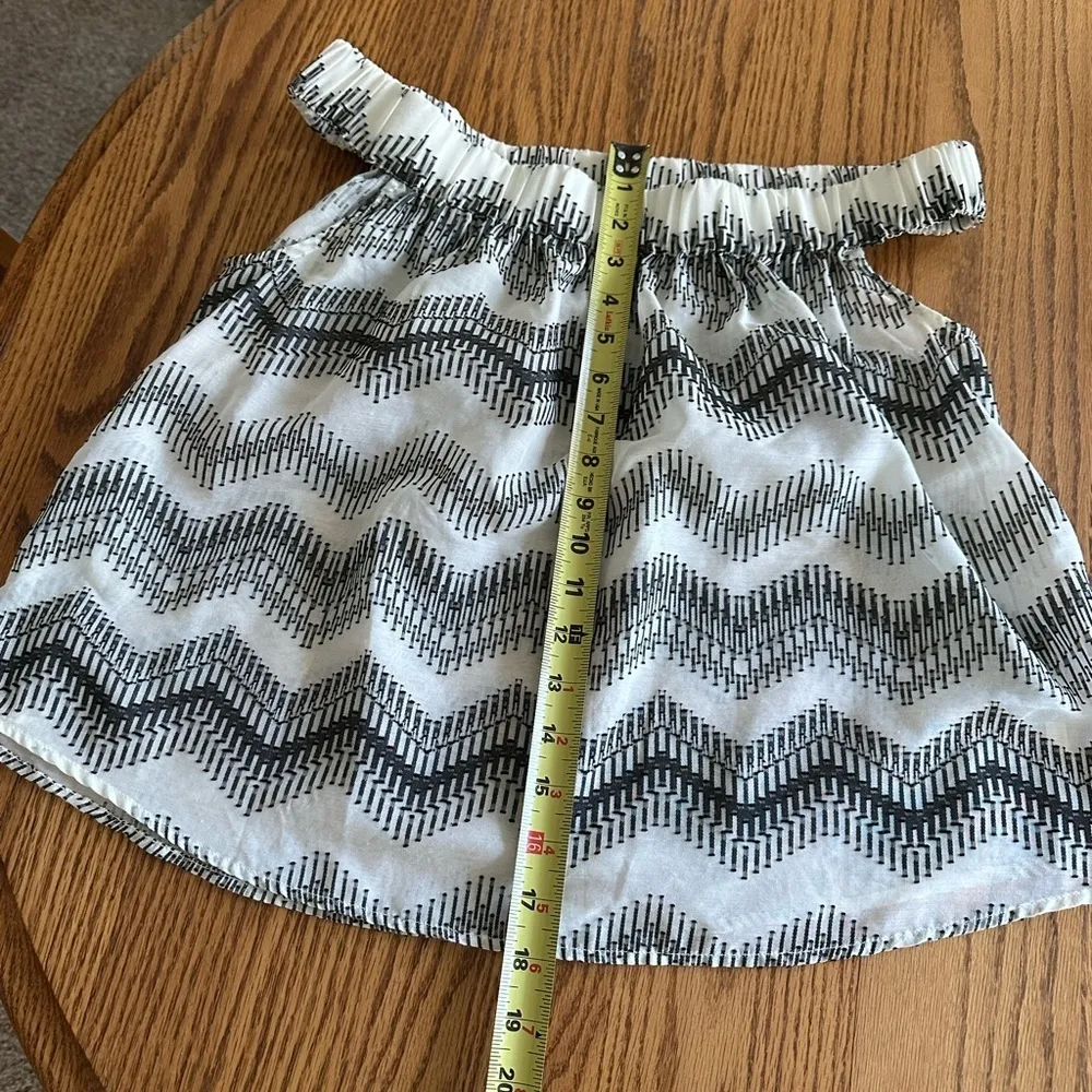 Lou & Grey Chevron Print Off The Shoulder Cropped Top Oversized Lightweight Sz S - Image 5