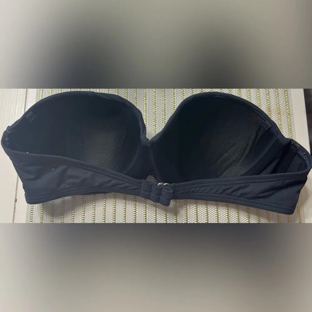 Billabong  Black Strapless Ruched Bandeau Top - Image 2