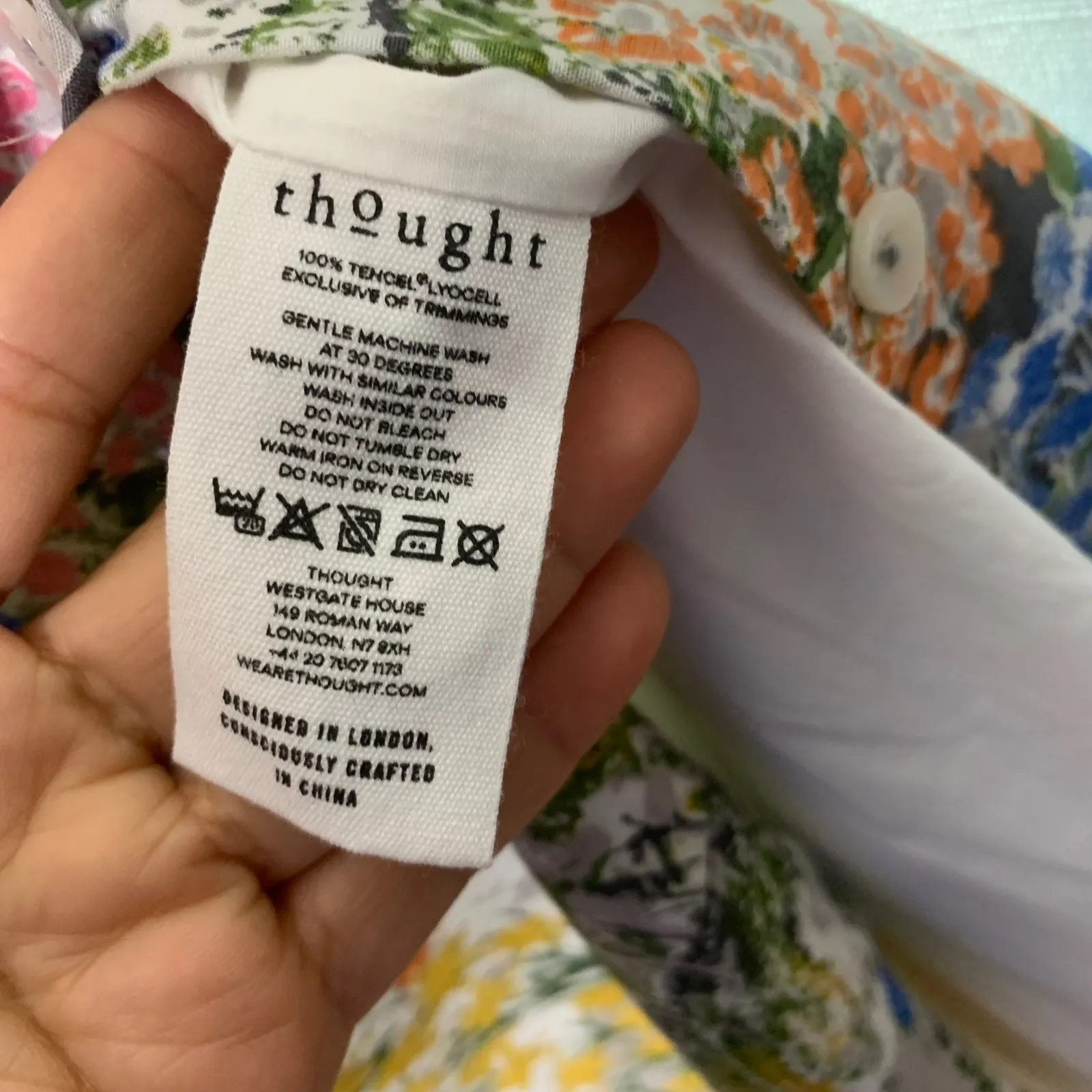 Thought Clothing UK sustainable floral nature shirt‎ dress spring size 12 US - Image 5