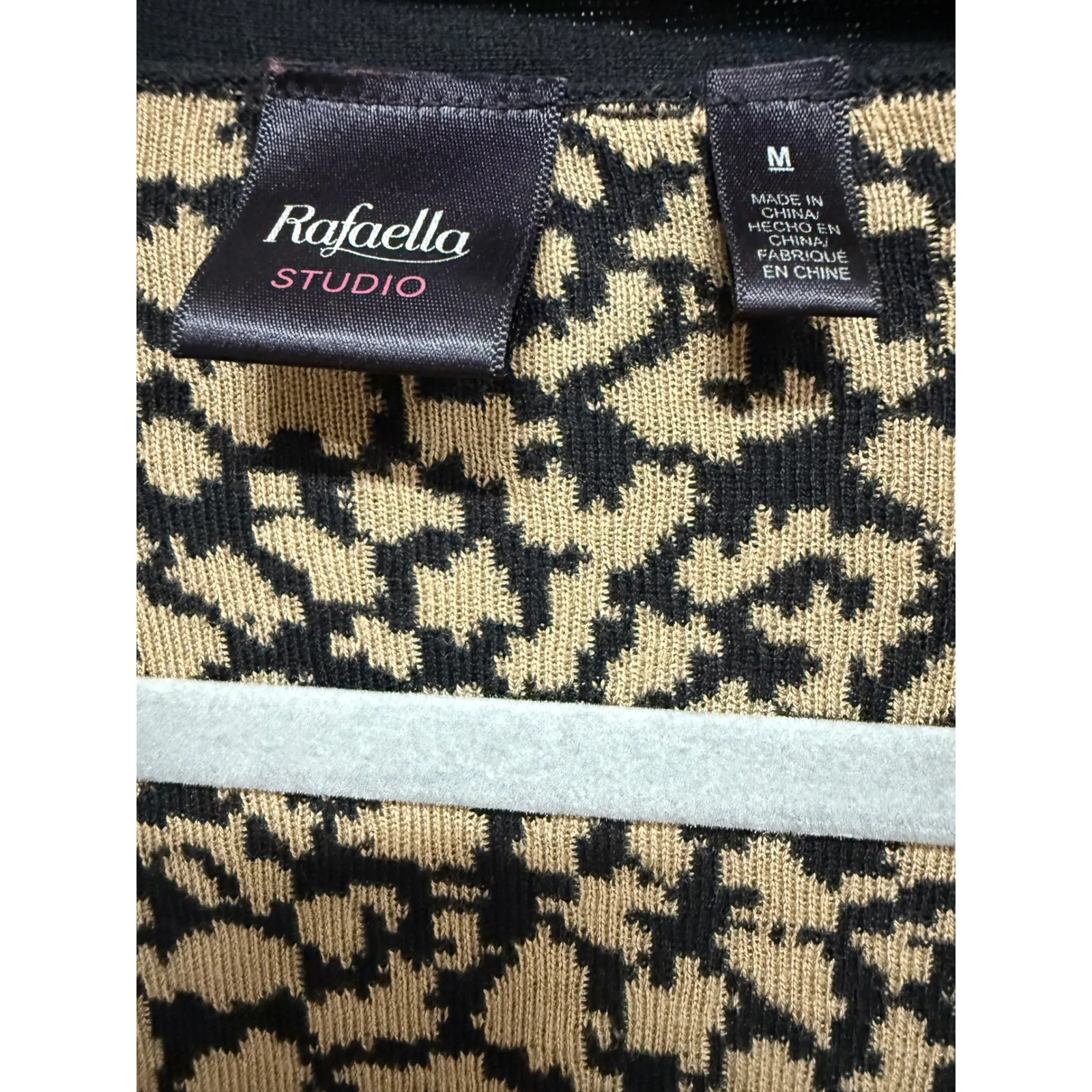 Rafaella Sports Luxury Leopard Print  Open Cardigan Medium Mob Wife Old Money - Image 6
