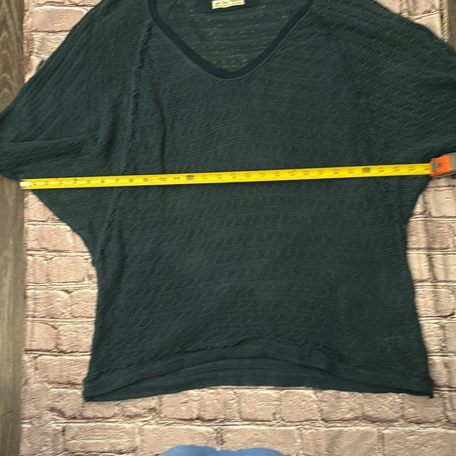 Free People We The Free Thein Hacci Oversize Green Sweater M Boho Cozy Festival - Image 7