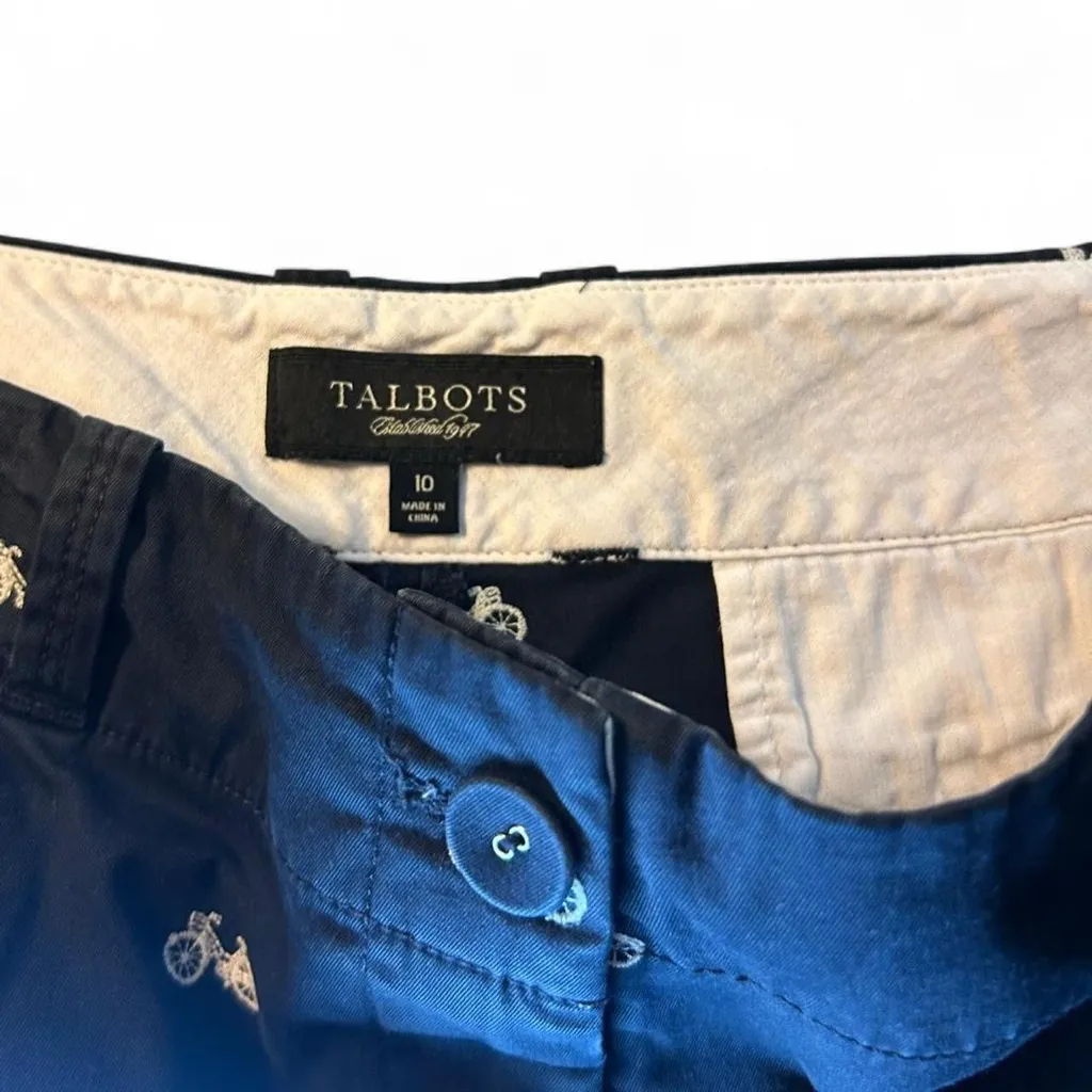 Talbots Bermuda Shorts | Navy Bicycle Print– Size 10 🚲 - Image 4