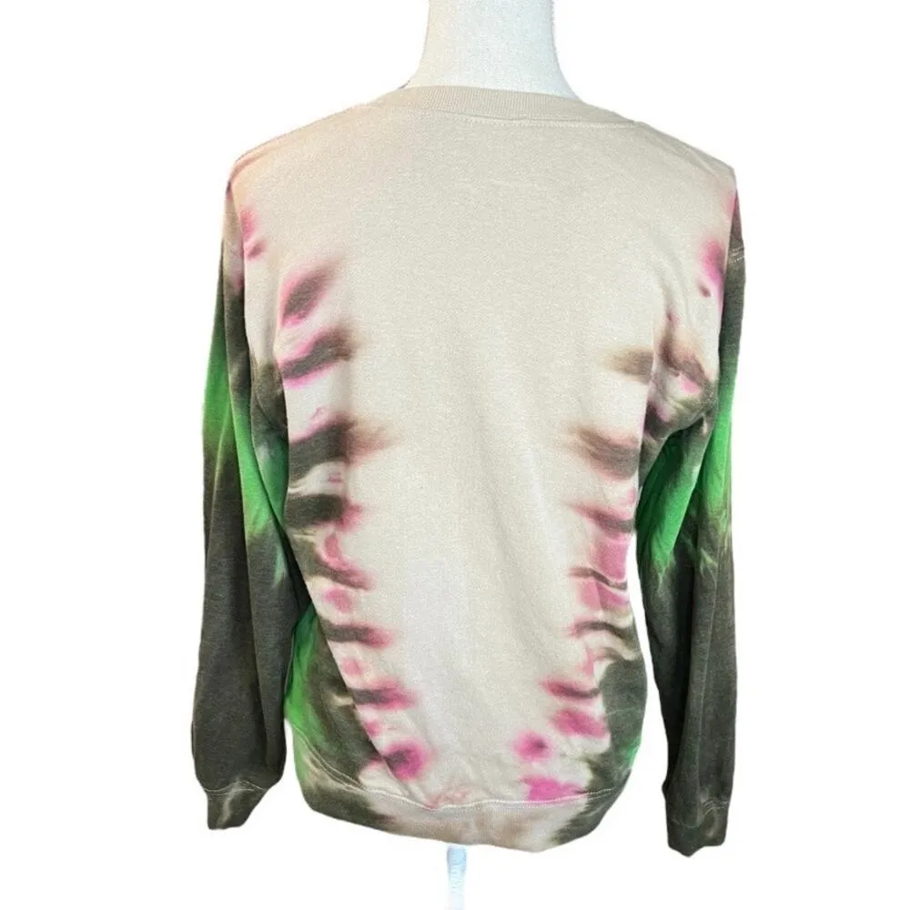 Grateful Dead Cream and Green Tiedye Crewneck Sweater hippie festival band - Image 4