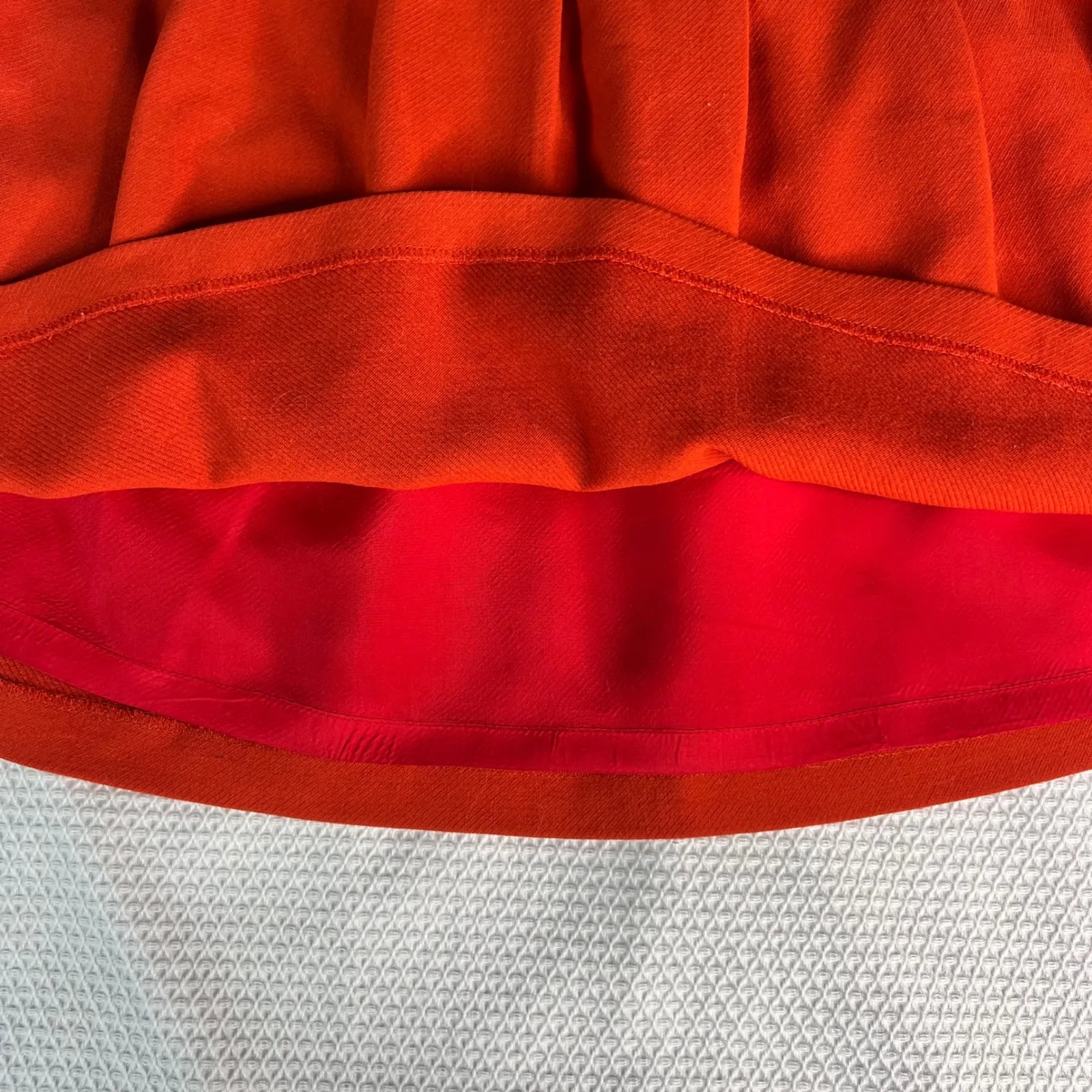 Banana Republic Orange Pleated Flared Skirt Women's Size 6 Wool Blend Academia - Image 4