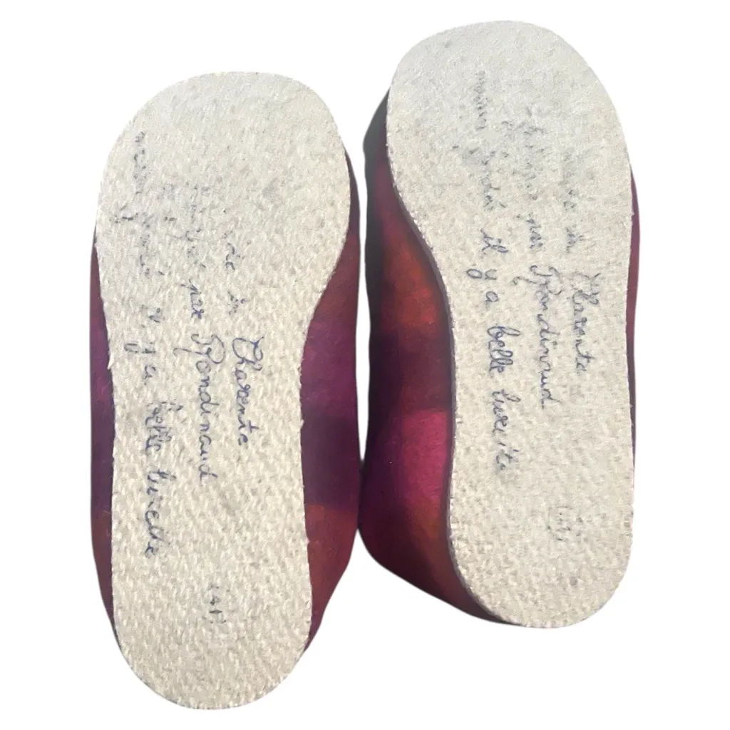 Colorful Wool Slippers Red Size 10 - Image 2
