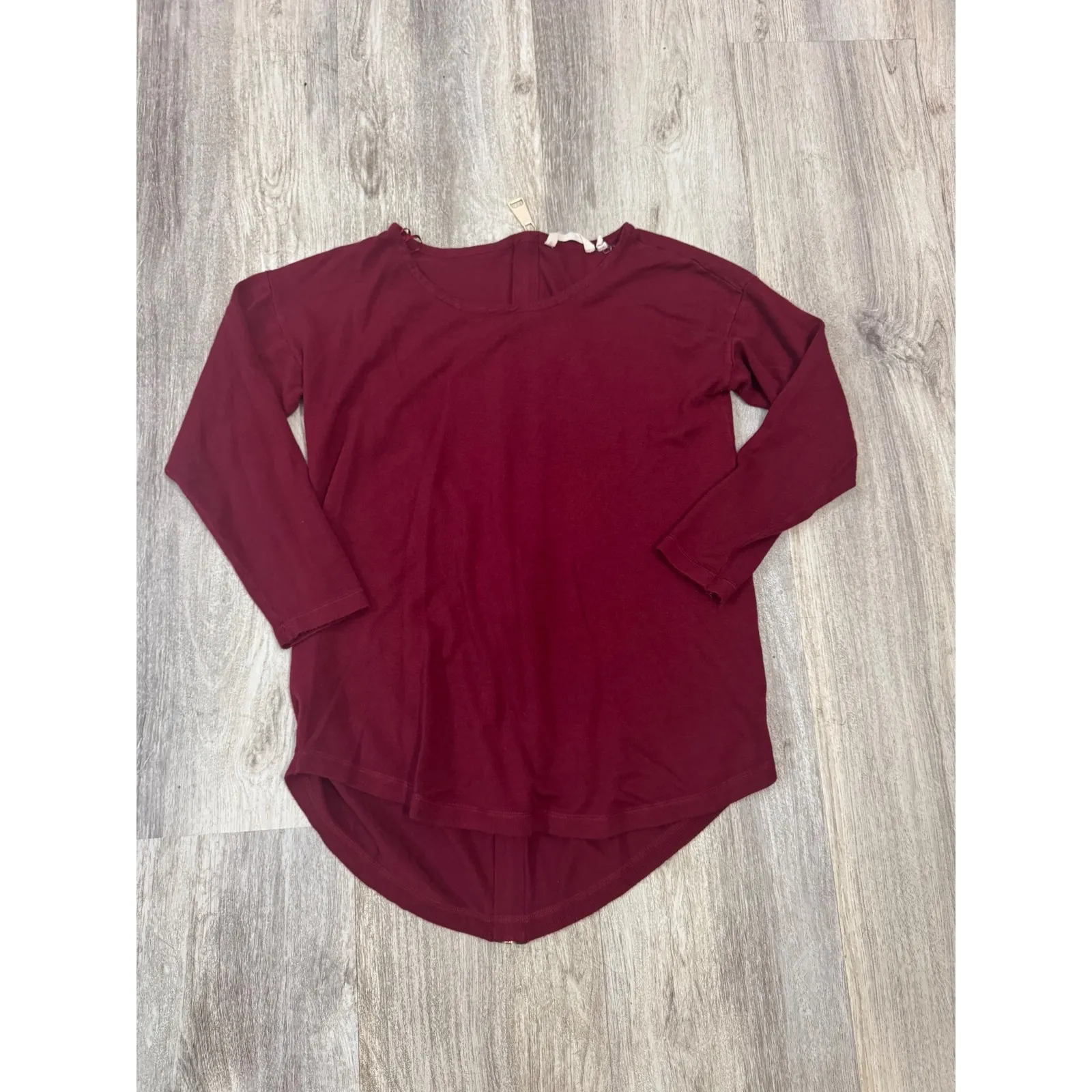 Soft Surroundings Margulies Sweater Exposed Zipper Maroon Size Small - Image 2