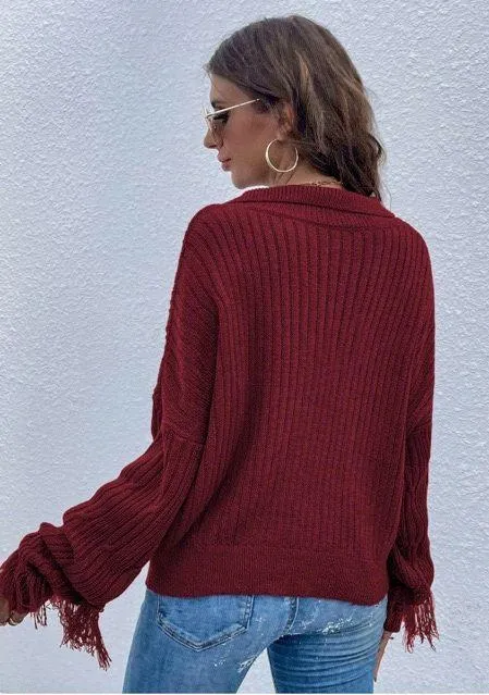 SheIn Burgundy Sweater - Image 2