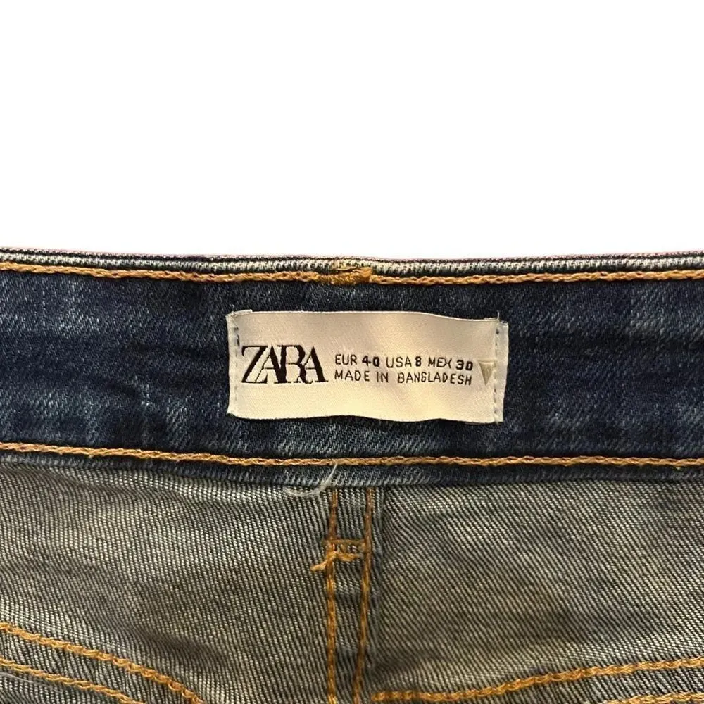 Zara Size 8 Darkwash Denim Shorts - Image 2