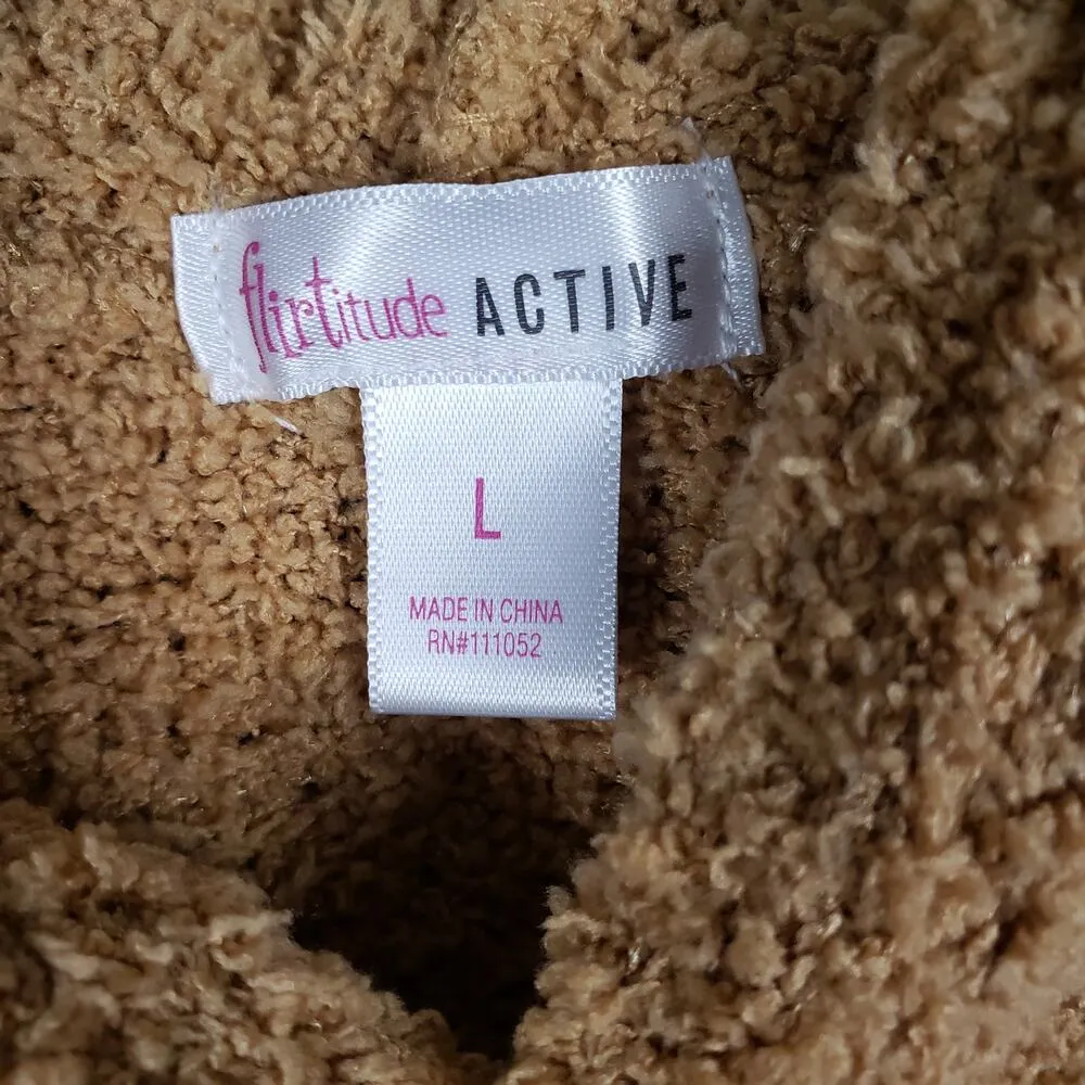 NWT Flirtitude Active Lightweight Soft Knit Cropped Hoodie Women's Size Large - Image 5