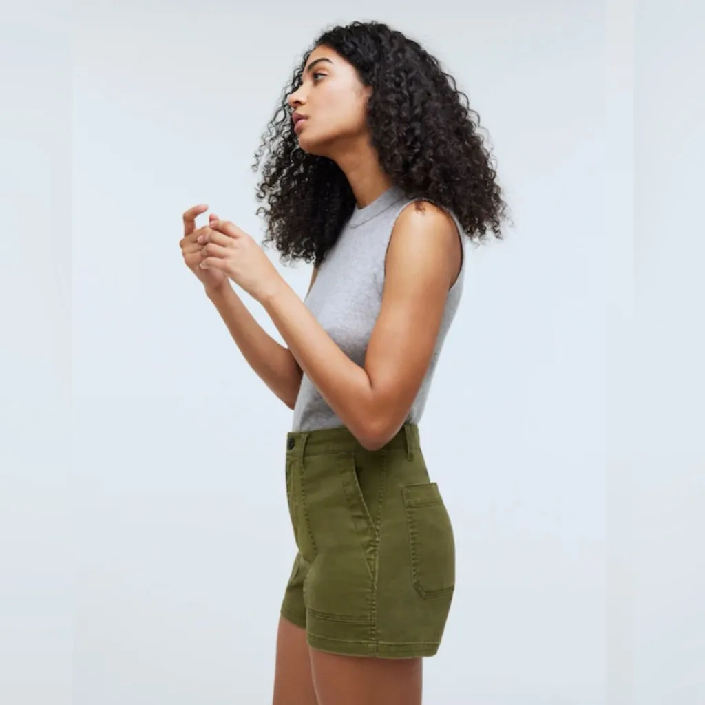 Madewell The Perfect Vintage High Rise Fatigue Shorts in Desert Olive‎ Size 27 - Image 5