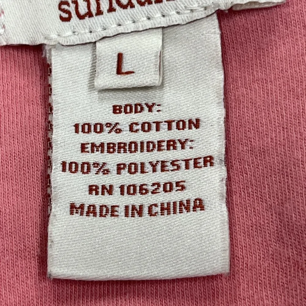 SUNDANCE Womens Coral Orange Embroidered 3/4 Sleeve Blouse L Western Prairie - Image 4