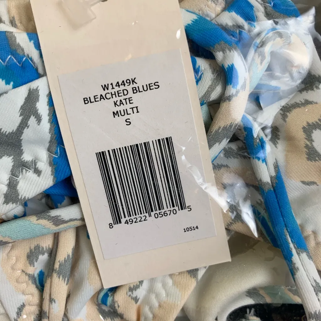 Eberjey Bleached Blues Kate Bikini Bottom Size Small Side Tie Swimwear - Image 3