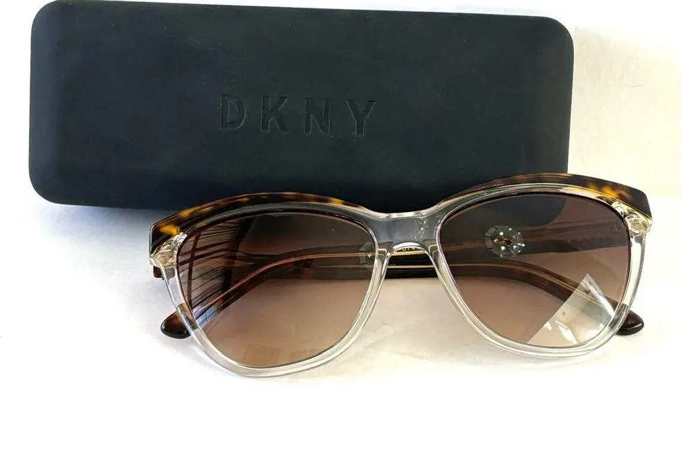 DKNY sunglasses sunnies tortoise and clear plastic cat eye Donna Karan - Image 2