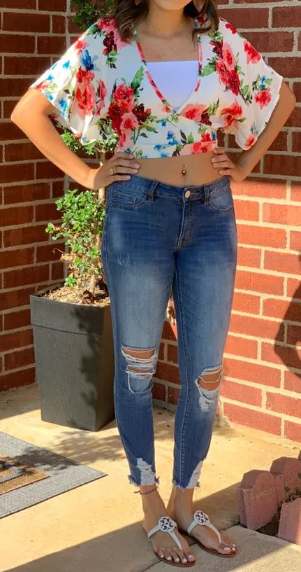 Off White Floral Top - Image 4