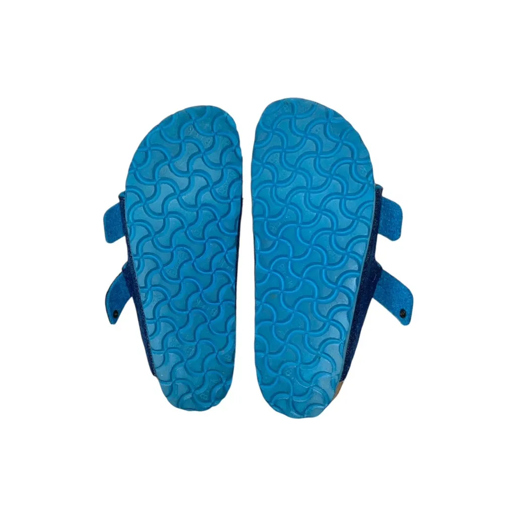 Birkenstock Arizona Rivet Wool Felt Two-Strap Slip-On Sandals In Doubleface Blue - Image 7