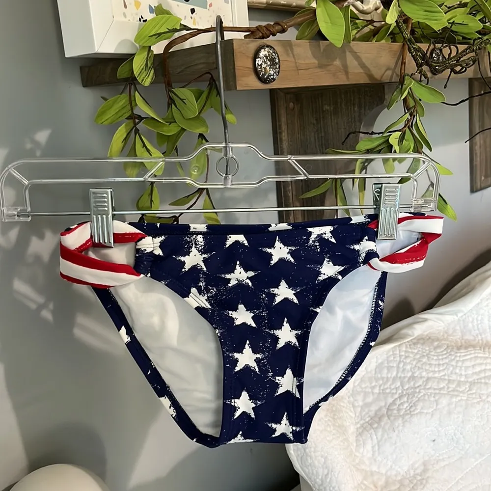 Stars Stripes Bikini Swimsuit Bottom Red White Blue XS Womens - Image 3