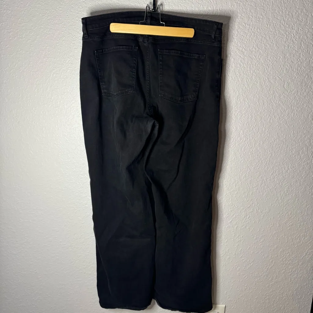 Old Navy High Waisted Wow Wide Leg Jeans Black Size 16 TALL Stretch Denim - Image 9