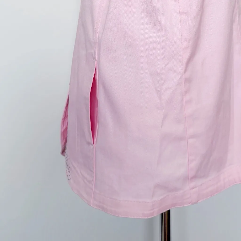 Quacker Factory Bedazzled Light Pink Jean Vest Womens Size XL Sparkle Cowgirl - Image 9