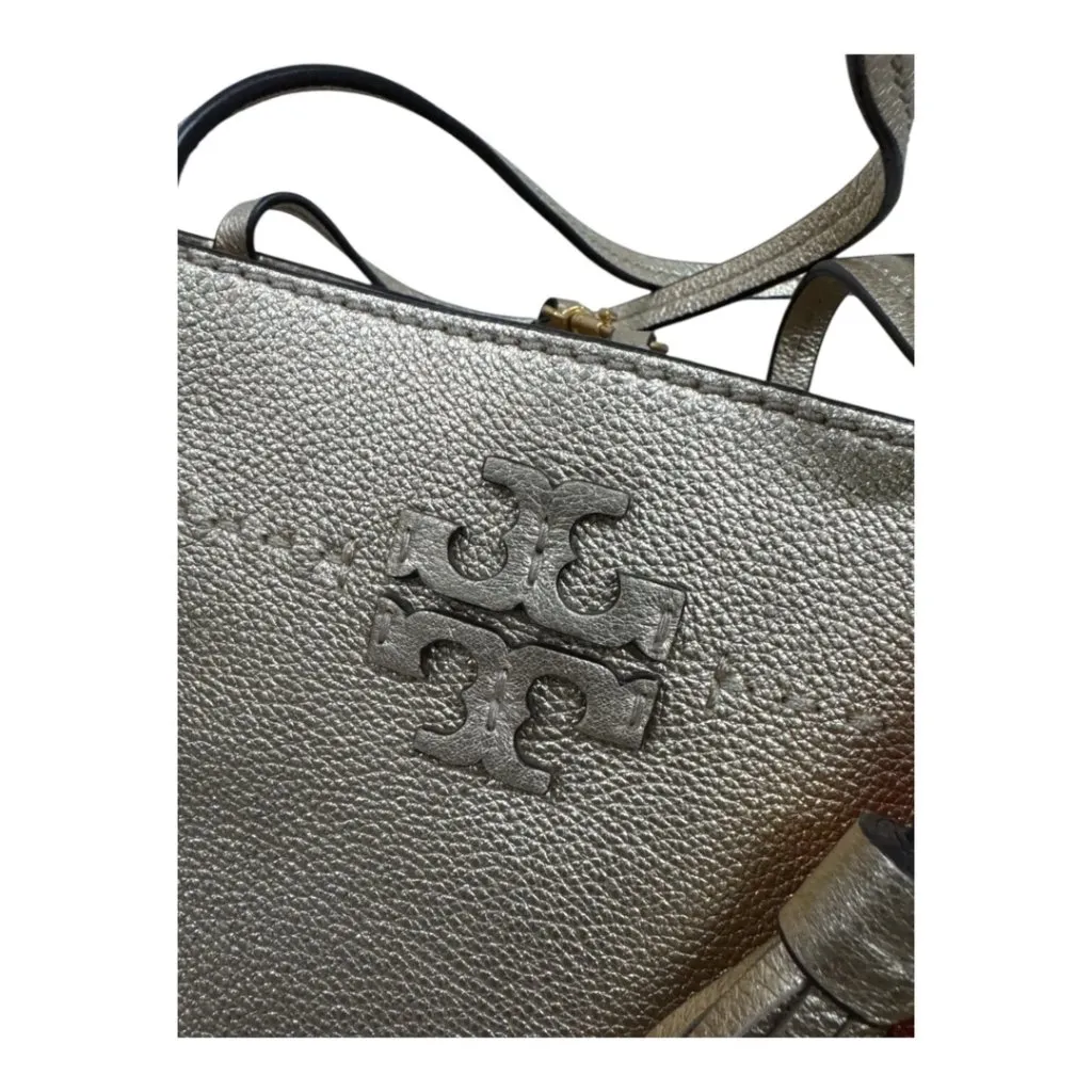 NEW NWT Tory Burch Gold Metallic Leather Top Handle Bag - Image 3