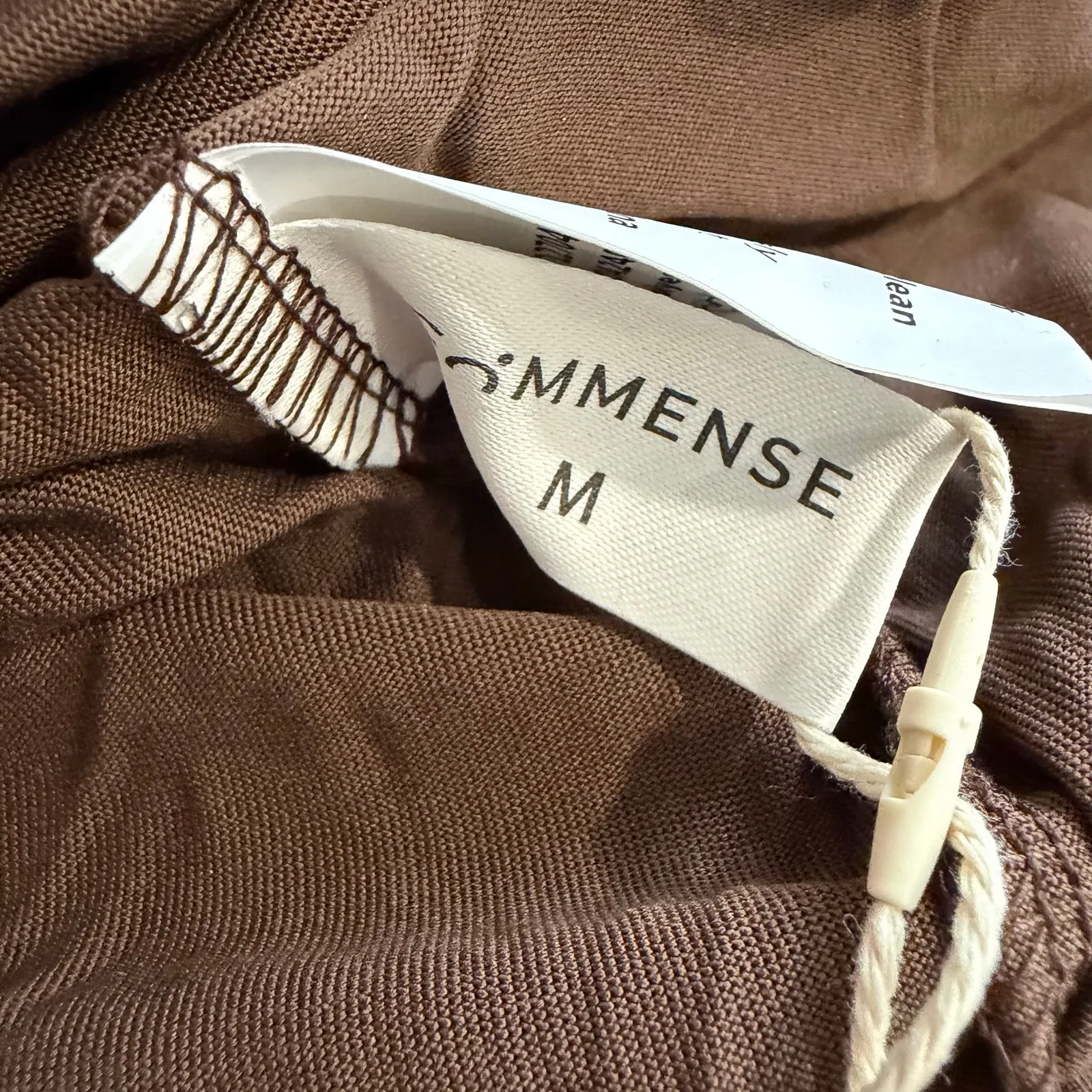 Commense Minimalist Elegant Dark Brown Asymmetric Split Stretch Knit Maxi M Size M - Image 4