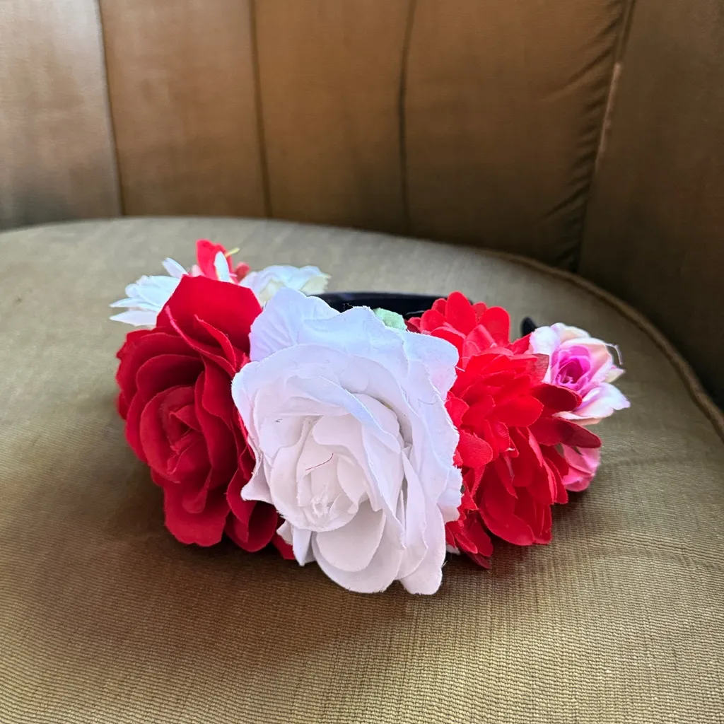 Flower crown red/white Red - Image 4