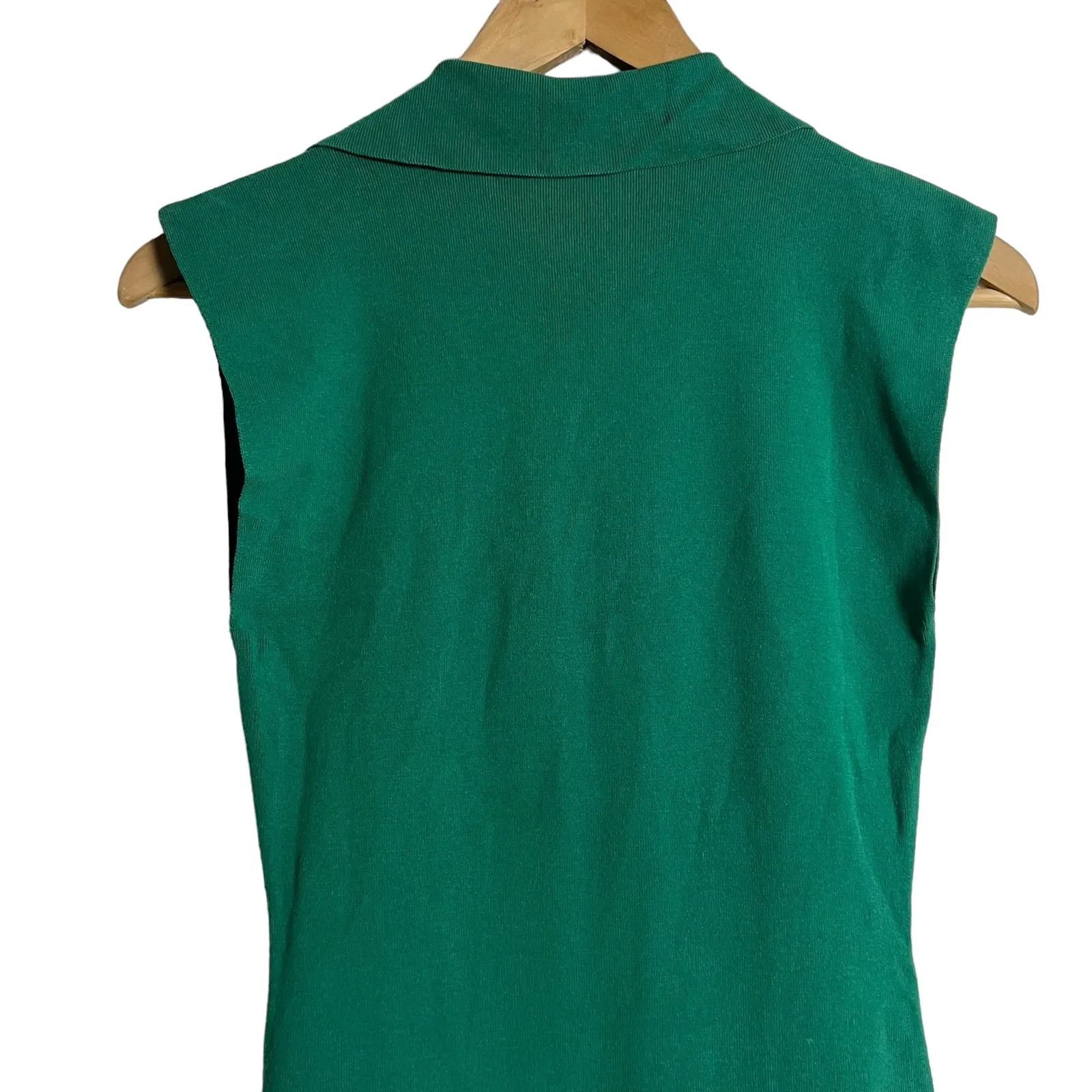 A.L.C. Taylor Knit Green Sleeveless Collared Midi Dress Size XS - Image 9